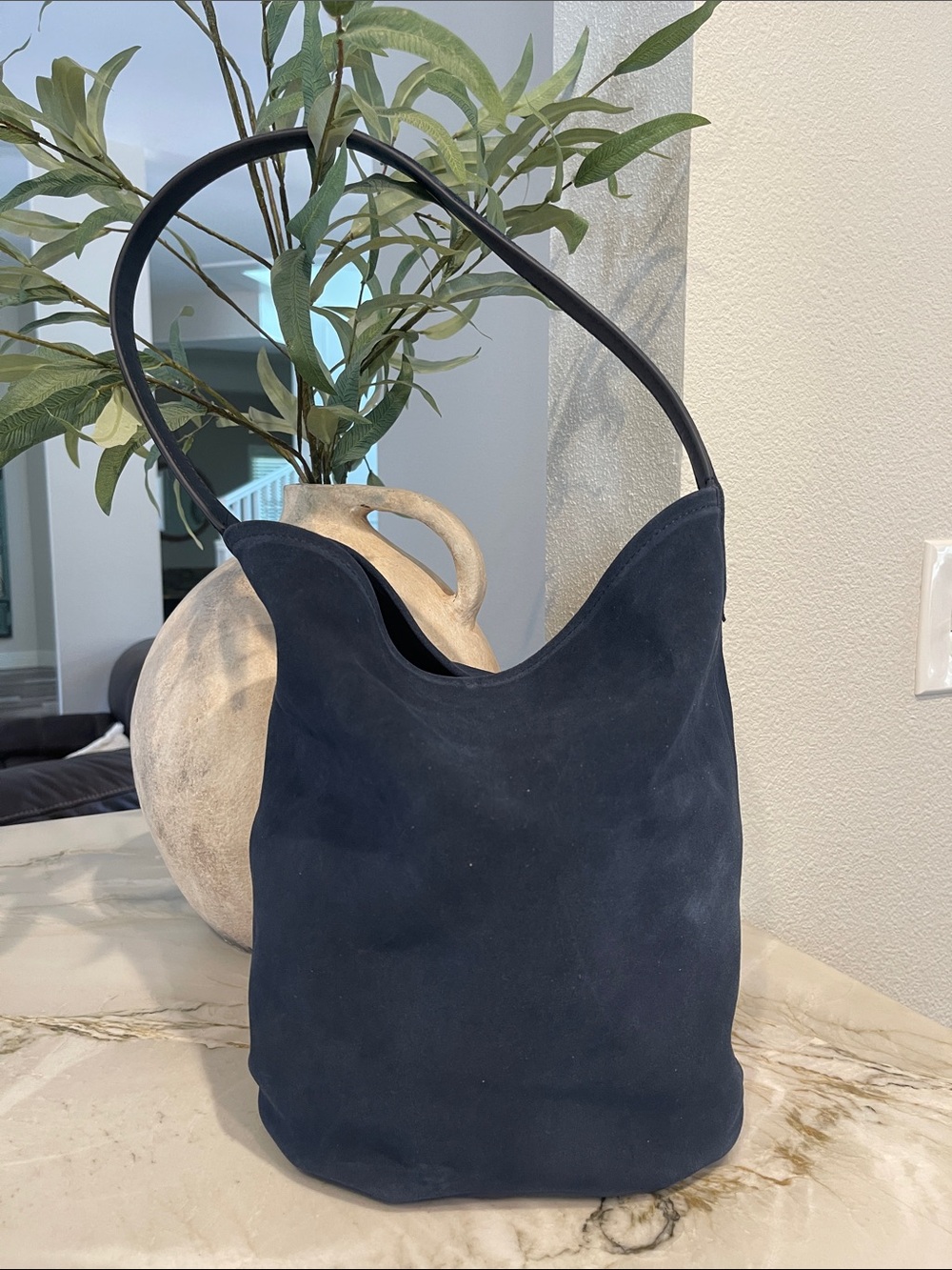 J. Crew Navy Suede Shoulder Tote